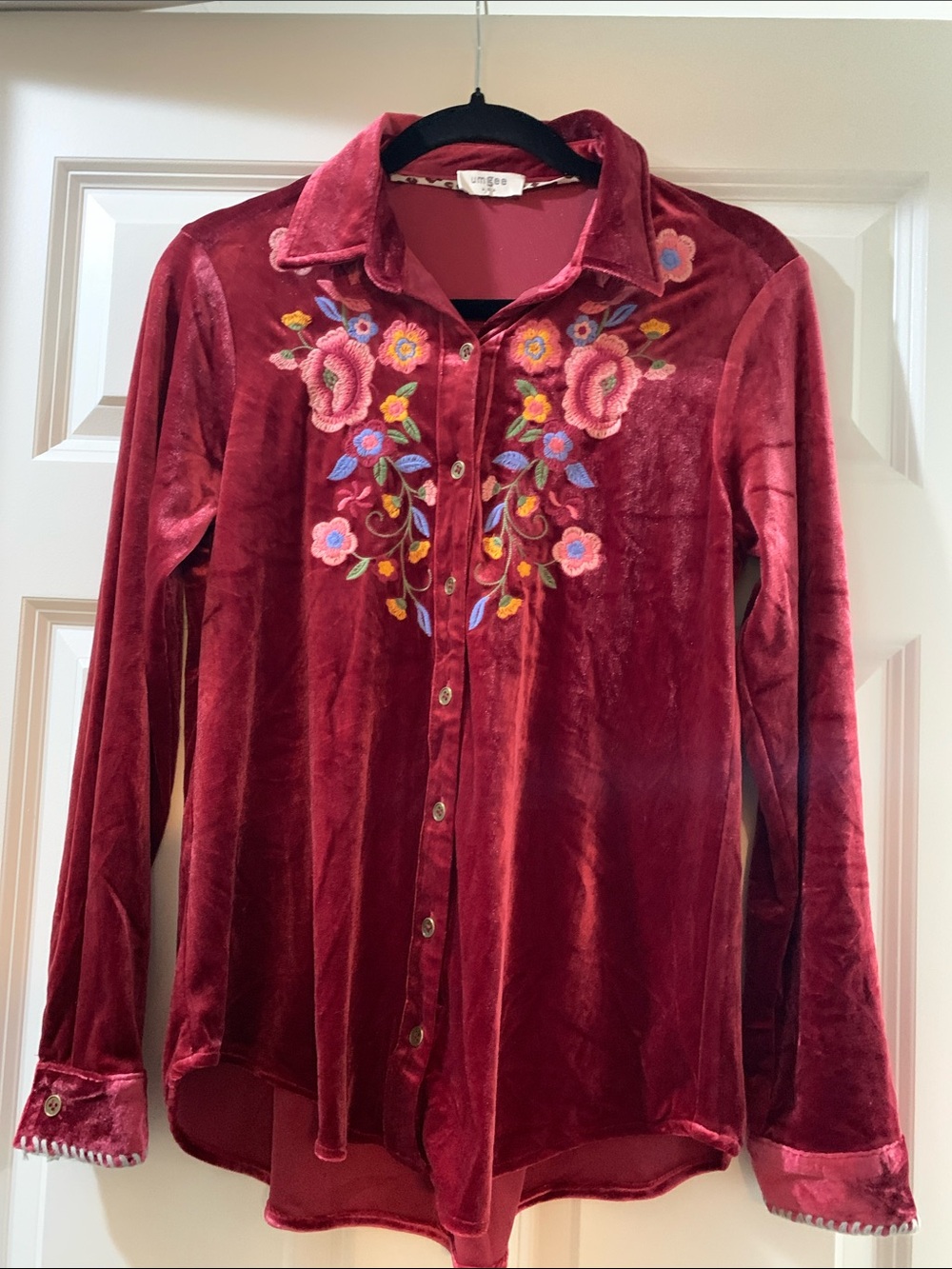 Umgee Burgundy Velvet Lounge Top